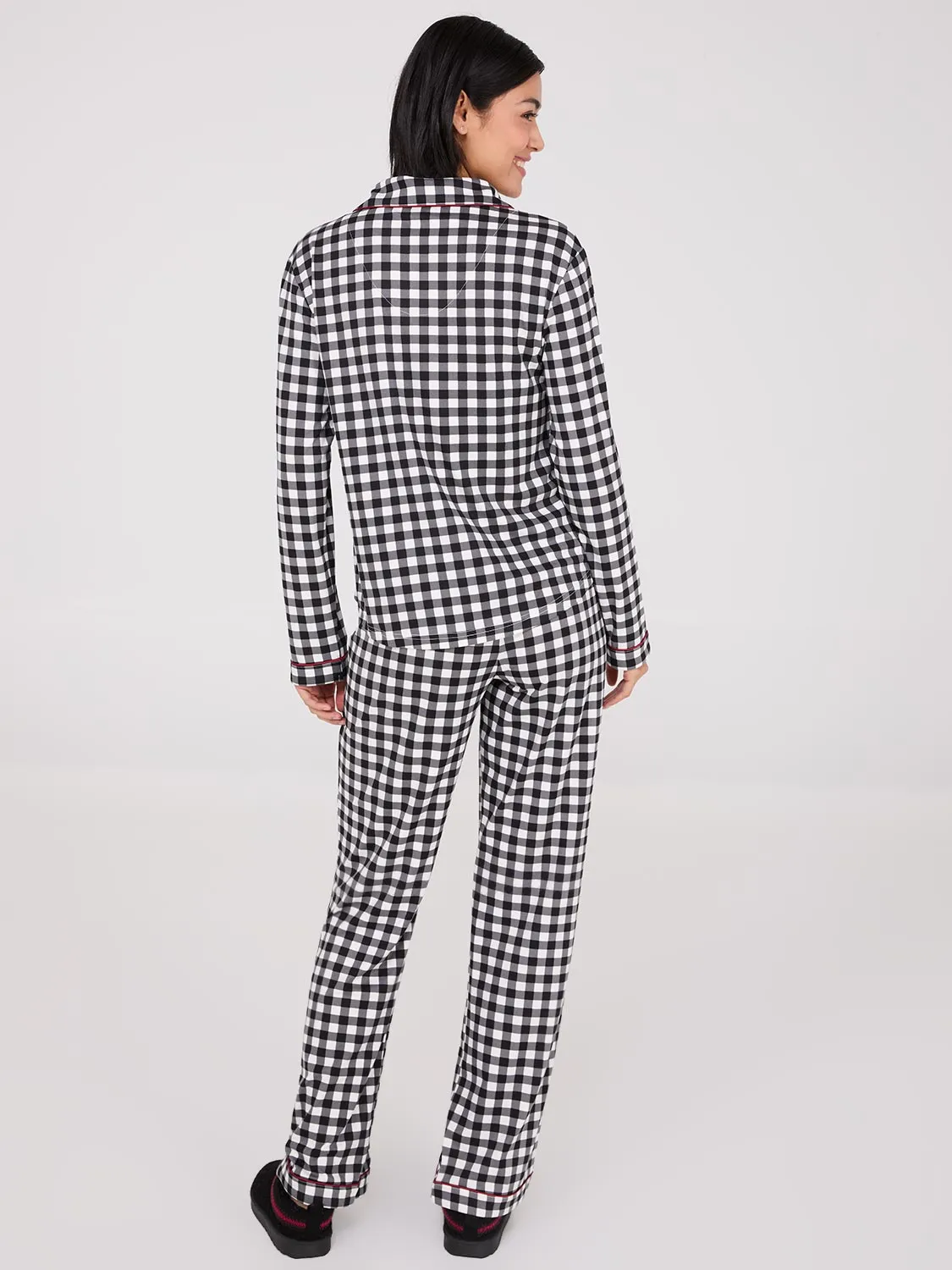 Plaid Print Button-Down Pajama Set sold by Suzy Shier product image thumbnail 5