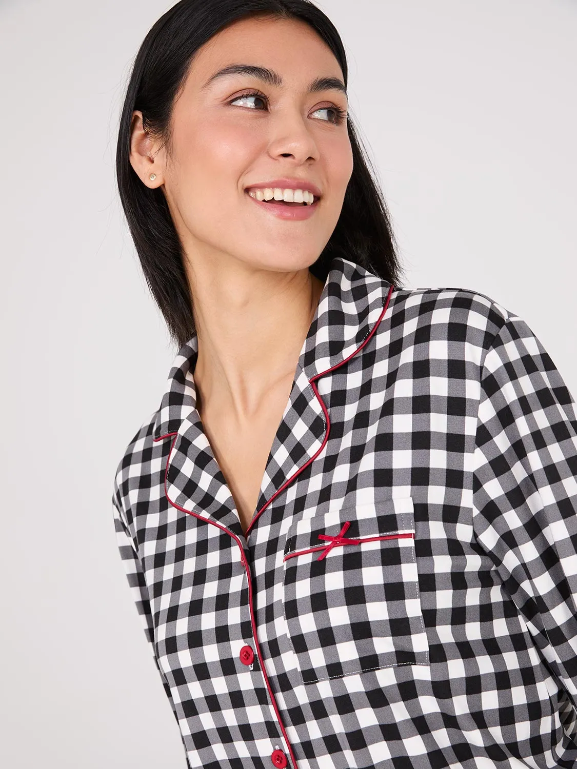 Plaid Print Button-Down Pajama Set sold by Suzy Shier product image thumbnail 2