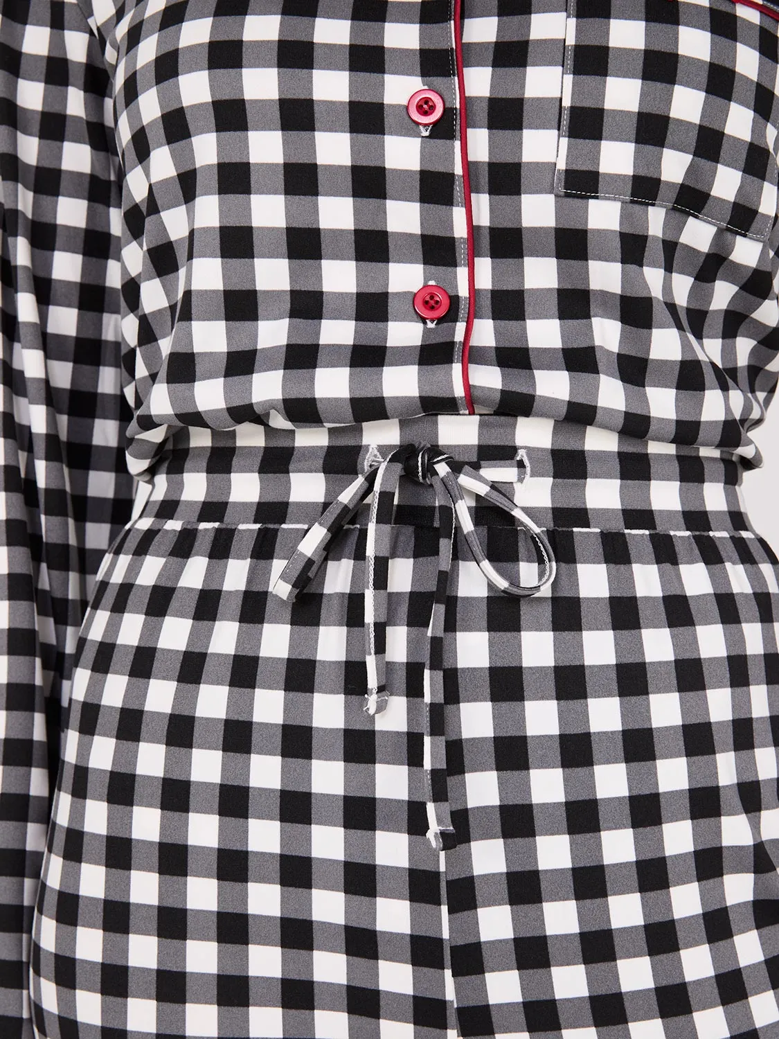 Plaid Print Button-Down Pajama Set sold by Suzy Shier product image thumbnail 3