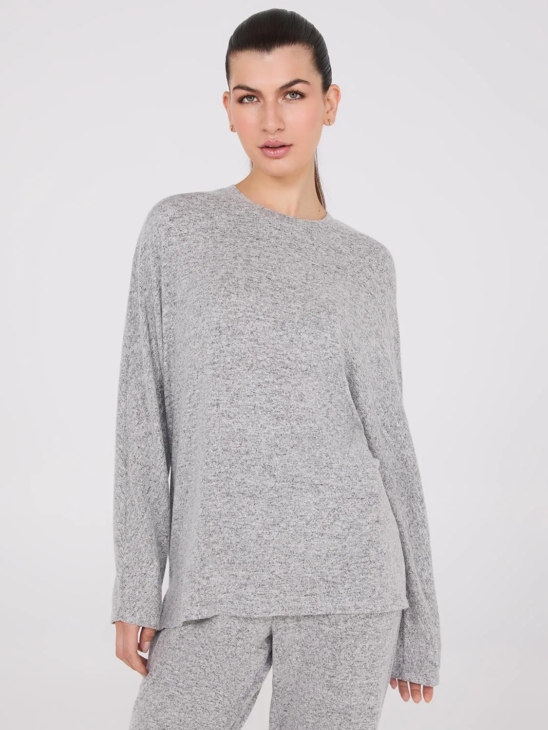 Dolman Sleeve Melange Pajama Set sold by Suzy Shier product image thumbnail 2