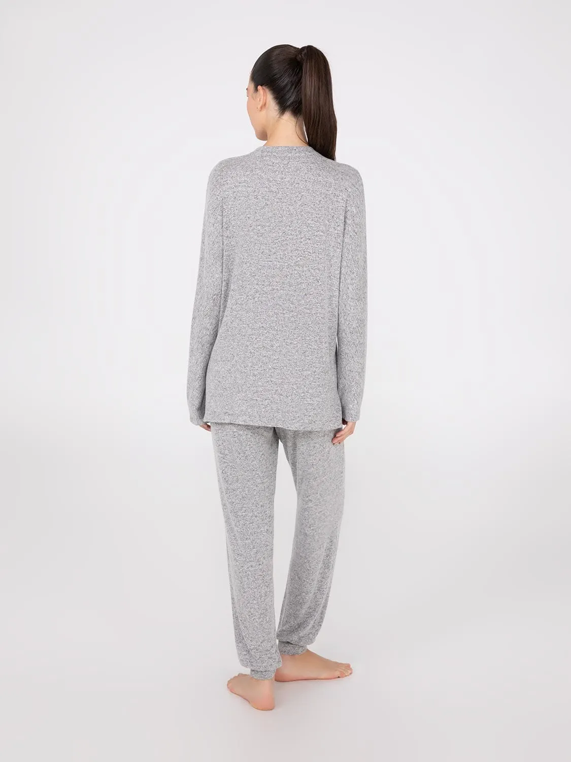 Dolman Sleeve Melange Pajama Set sold by Suzy Shier product image thumbnail 4