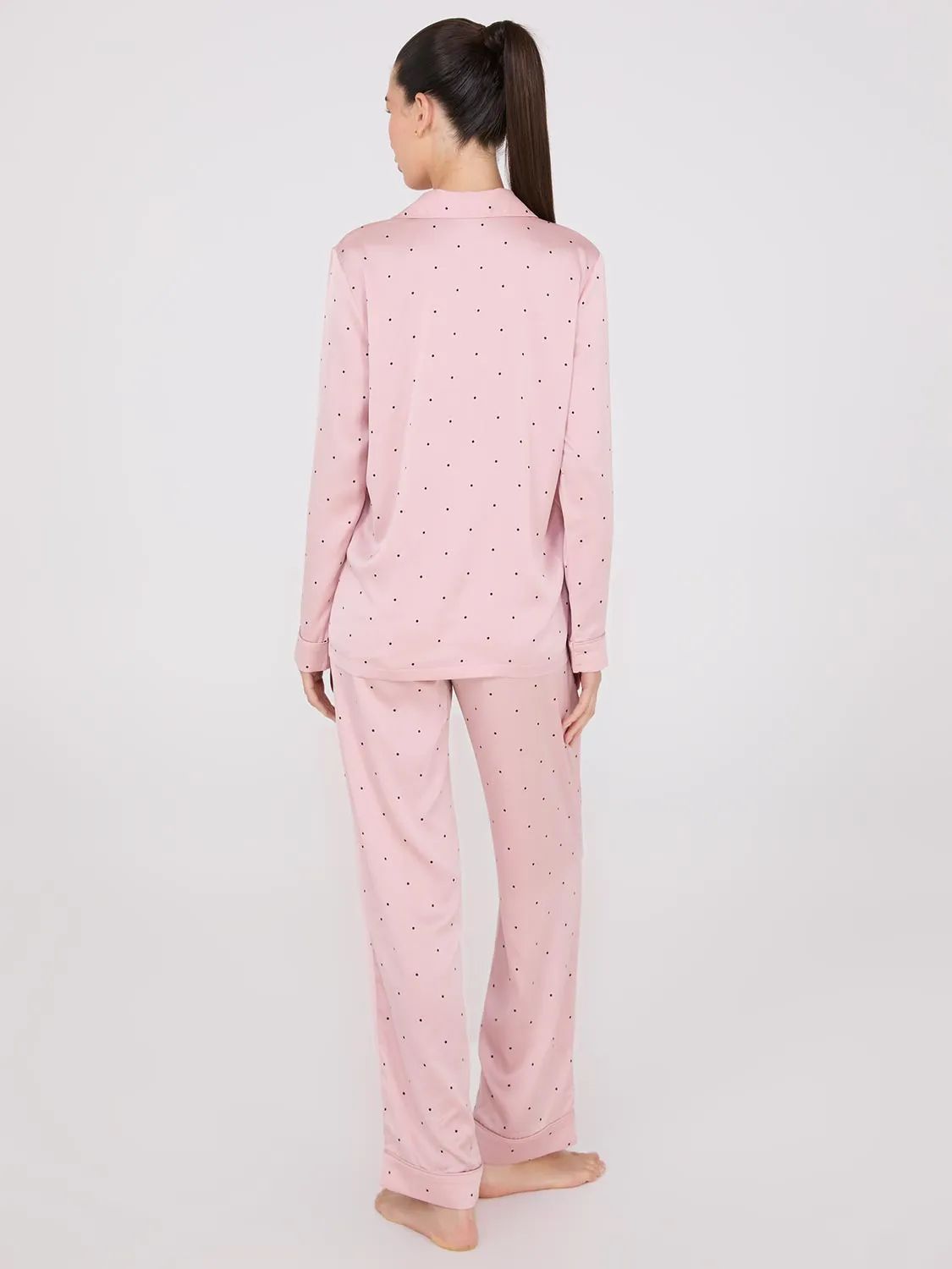 Satin Polka Dot Print Pajama Set sold by Suzy Shier product image thumbnail 5