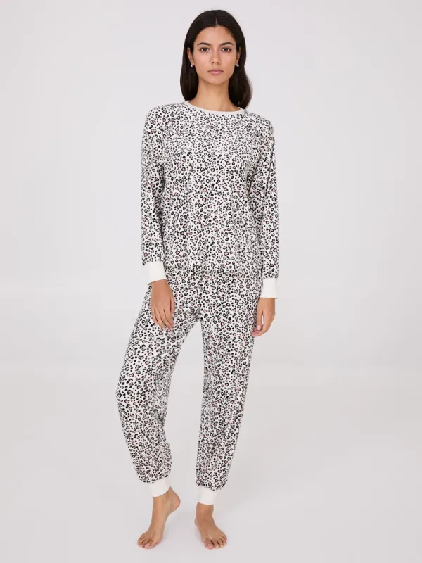 Animal Print Velour Pajama Set sold by Suzy Shier