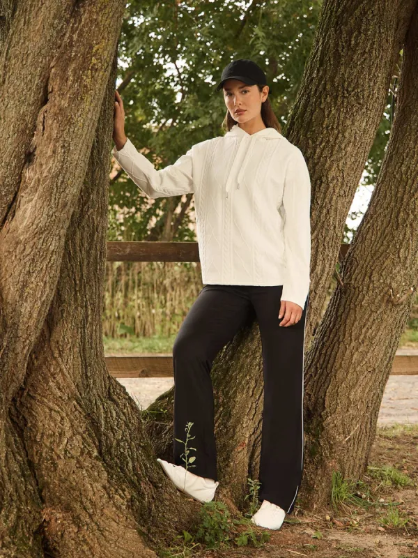 Quilted Jacquard Hoodie sold by Suzy Shier