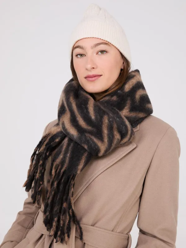 Brushed Zebra Print Scarf sold by Suzy Shier