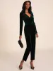 Velvet Crossover Straight Leg Jumpsuit sold by Suzy Shier