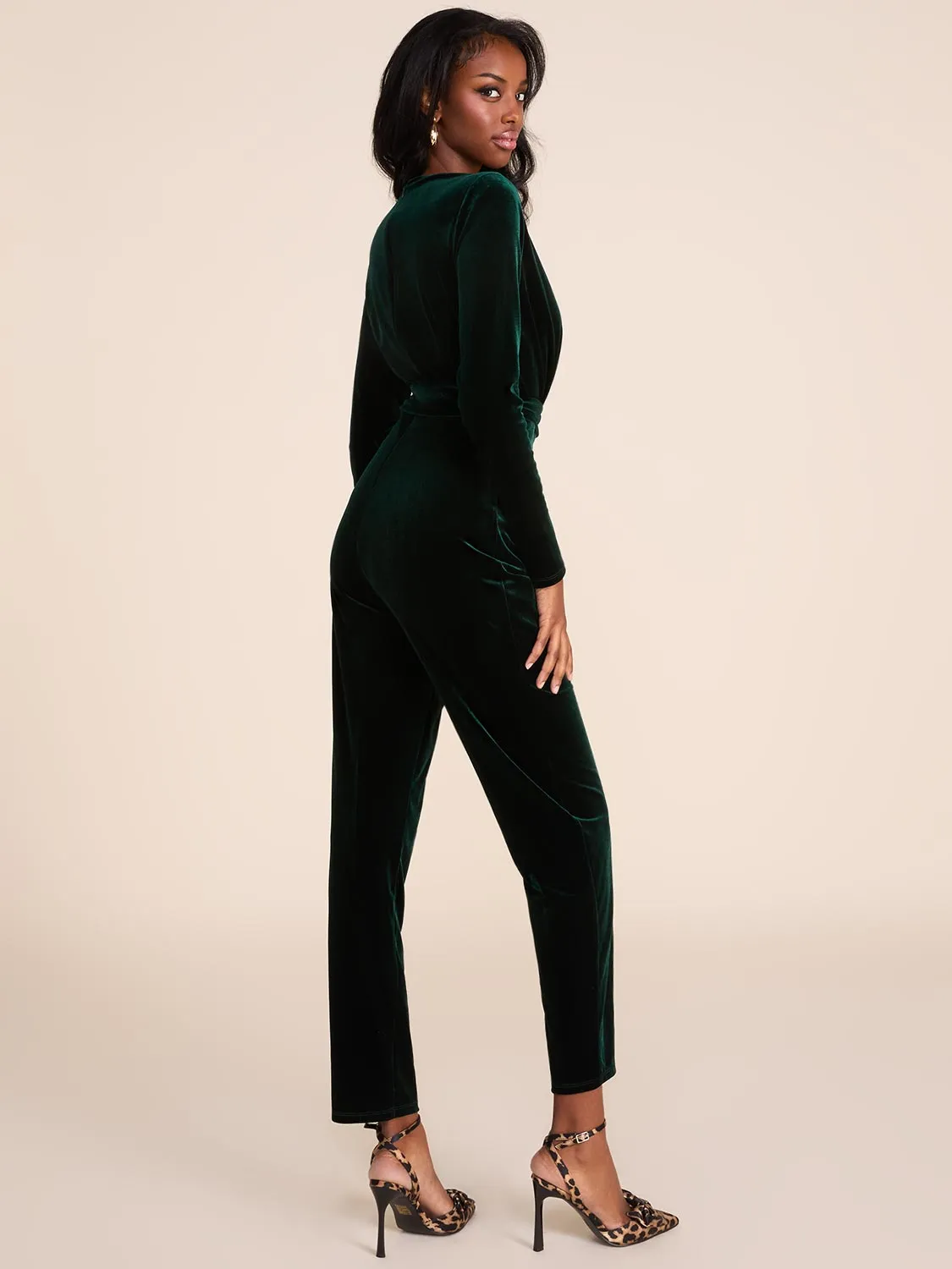 Velvet Crossover Straight Leg Jumpsuit sold by Suzy Shier product image thumbnail 2