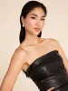 Strapless Faux Leather Midi Dress sold by Suzy Shier
