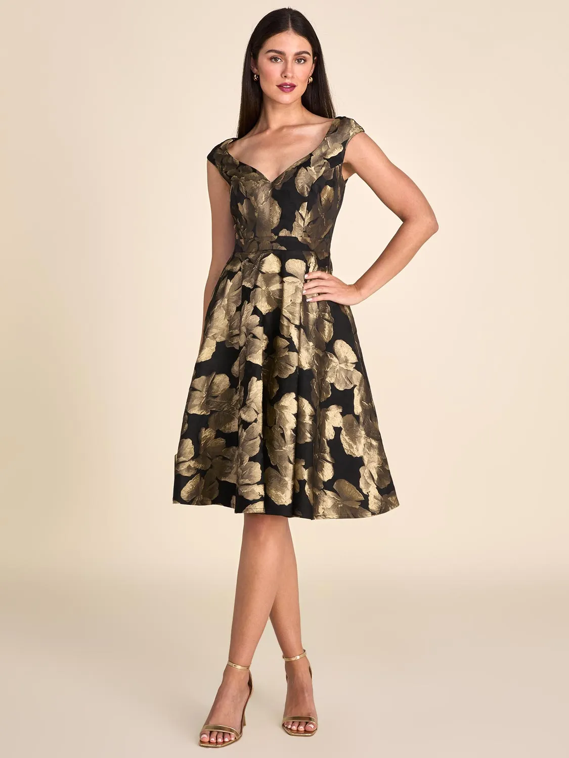Sweetheart Jacquard Floral Midi Dress sold by Suzy Shier