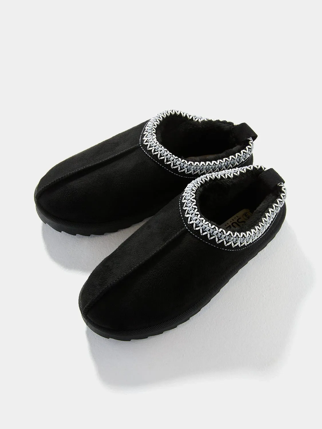 Faux Suede Slippers sold by Suzy Shier