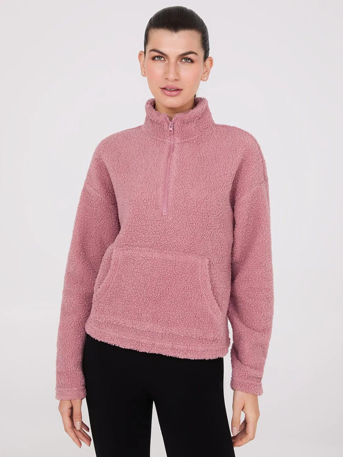 Half-Zip Sherpa Sweater sold by Suzy Shier product image thumbnail 2
