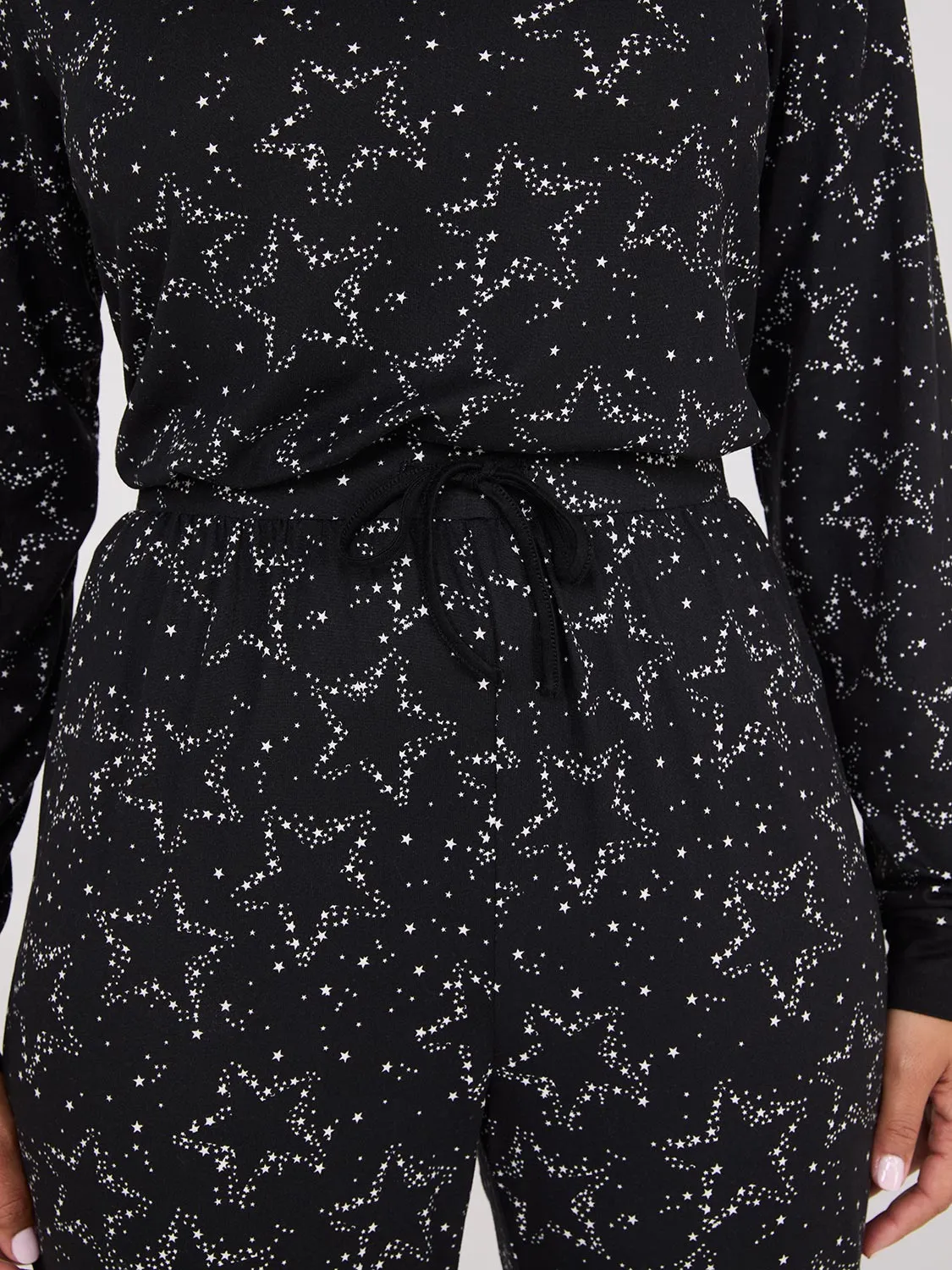 Star Print Henley Pajama Set sold by Suzy Shier product image thumbnail 2