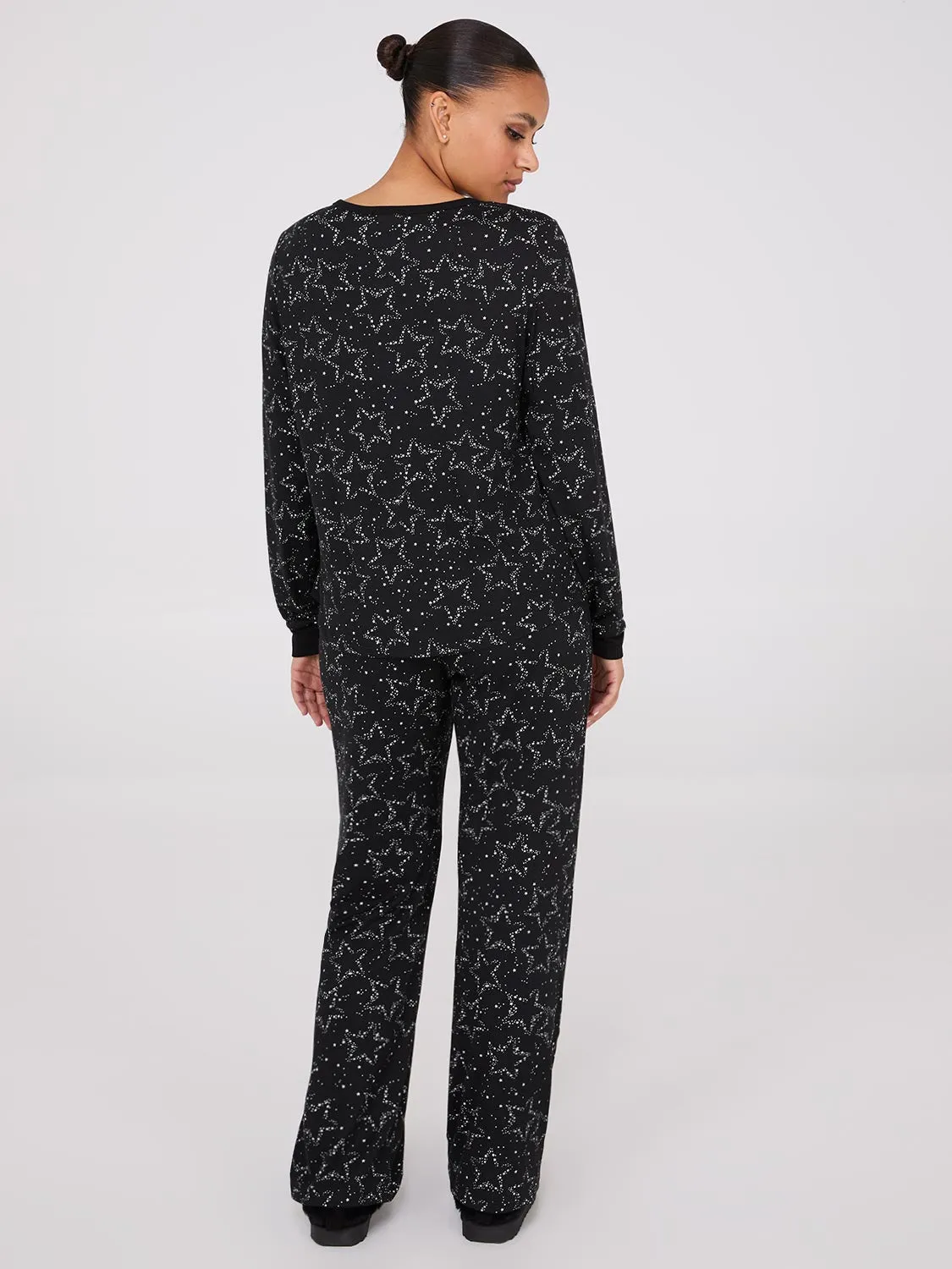 Star Print Henley Pajama Set sold by Suzy Shier product image thumbnail 5