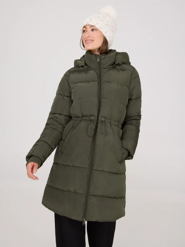 Drawstring Waist Puffer Jacket sold by Suzy Shier