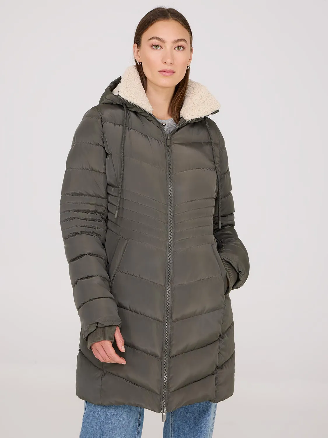 Mid-Length Hooded Puffer sold by Suzy Shier product image thumbnail 5