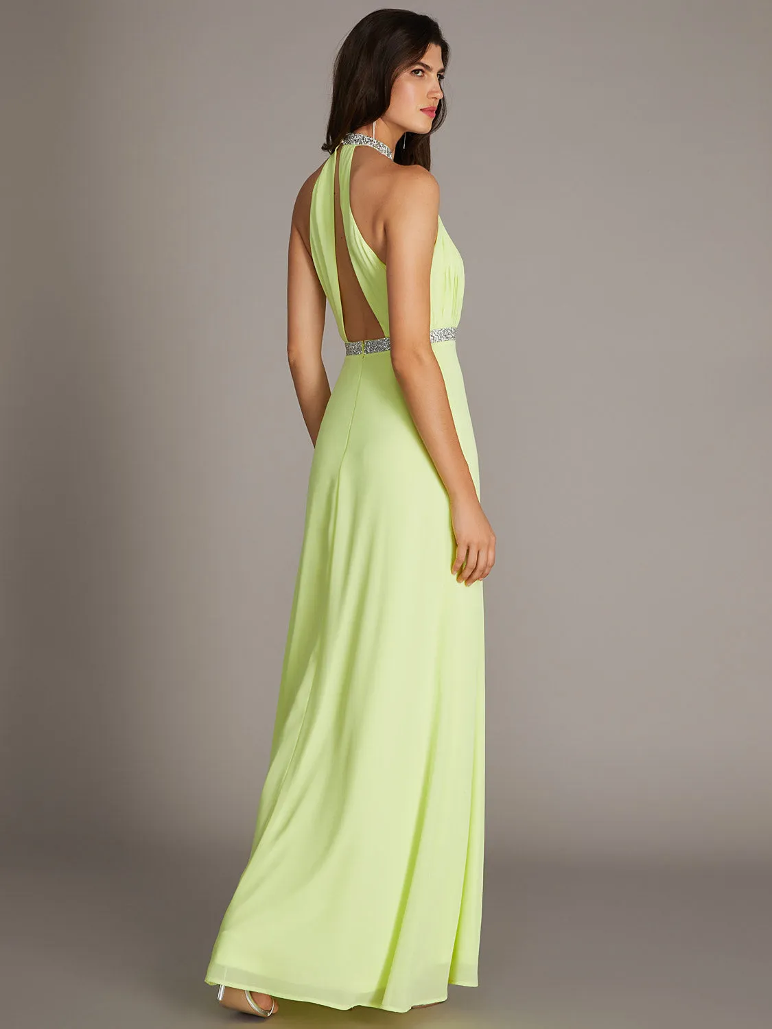 Halter Top Chiffon Gown sold by Suzy Shier product image thumbnail 3