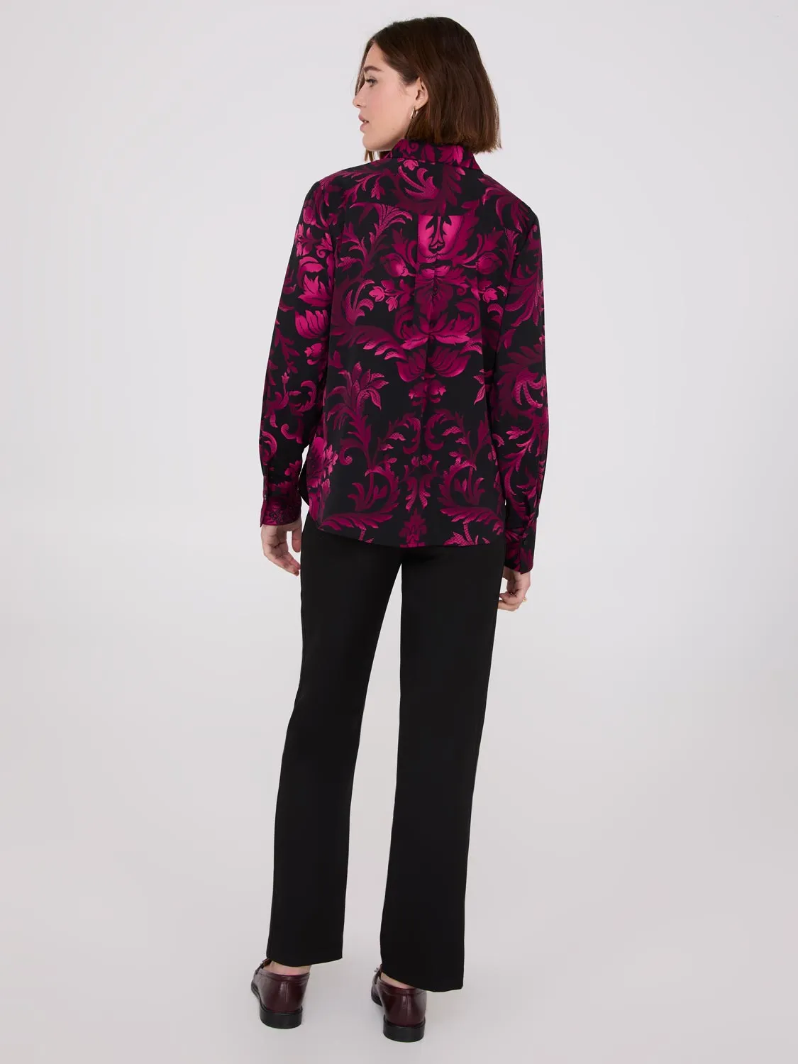 Floral Print Rounded Hem Blouse sold by Suzy Shier product image thumbnail 4