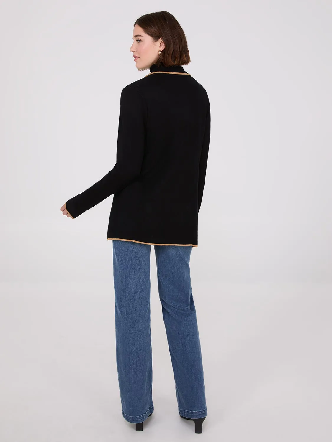 Contrast Piping One-Button Jacket sold by Suzy Shier product image thumbnail 4