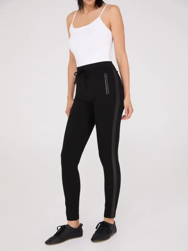 Faux Leather Trim Ankle Length Pants sold by Suzy Shier
