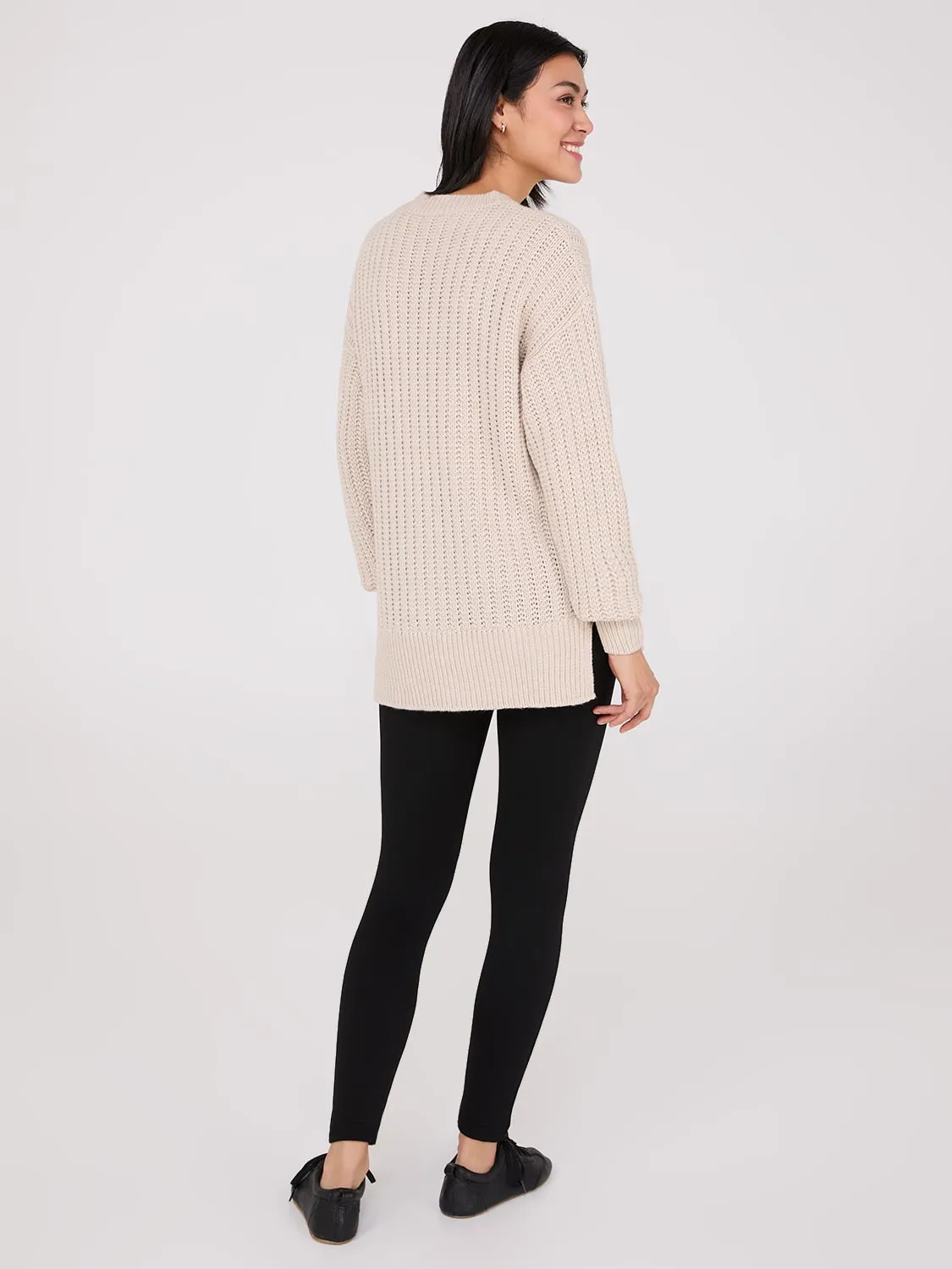 Shaker-Stitch High-Low Sweater sold by Suzy Shier product image thumbnail 4