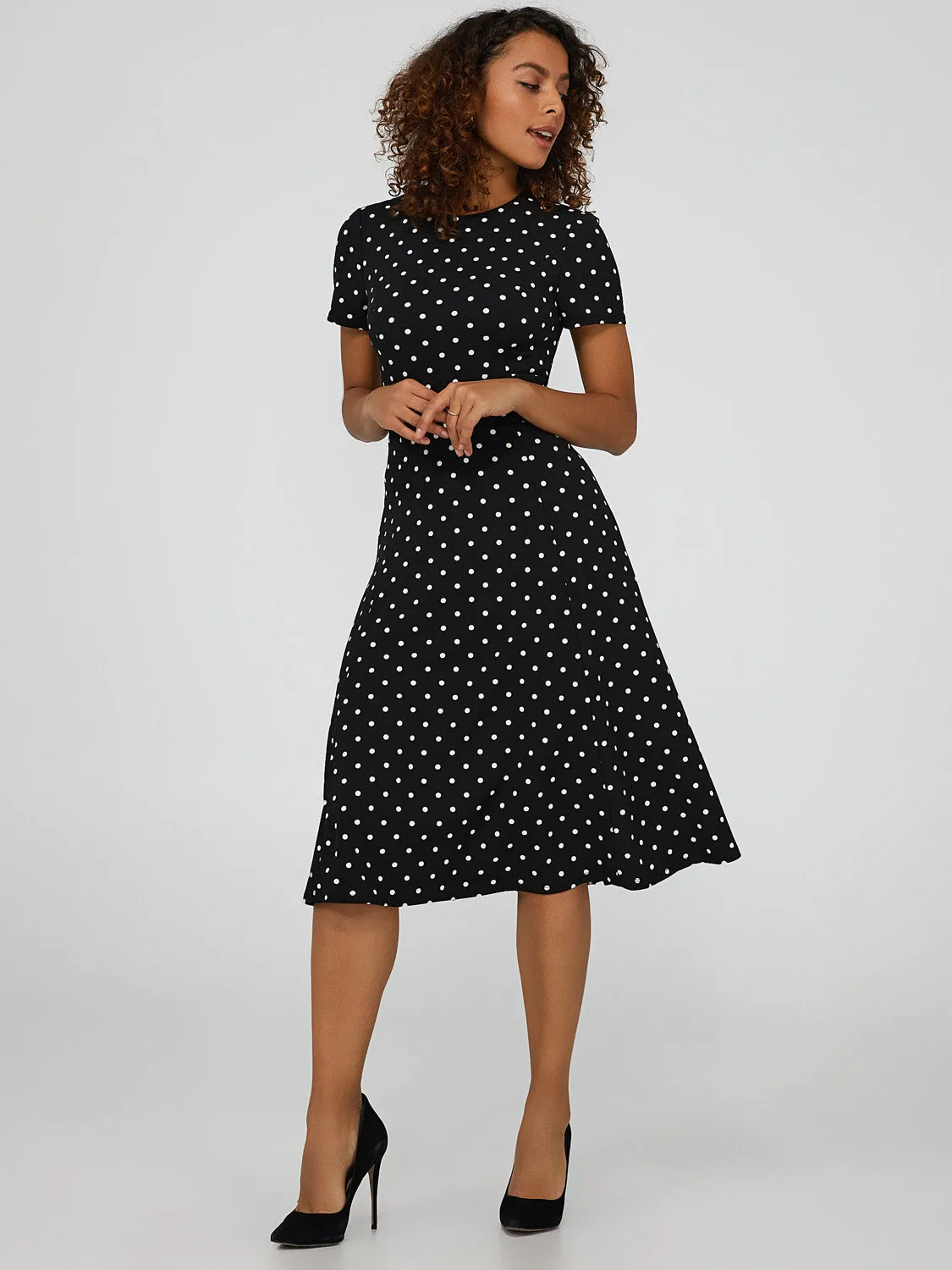 Polka Dot Belted Midi Dress sold by Suzy Shier product image thumbnail 3