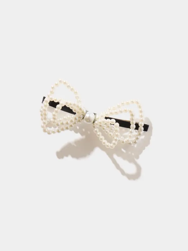 Pearl Bow Hair Clip sold by Suzy Shier