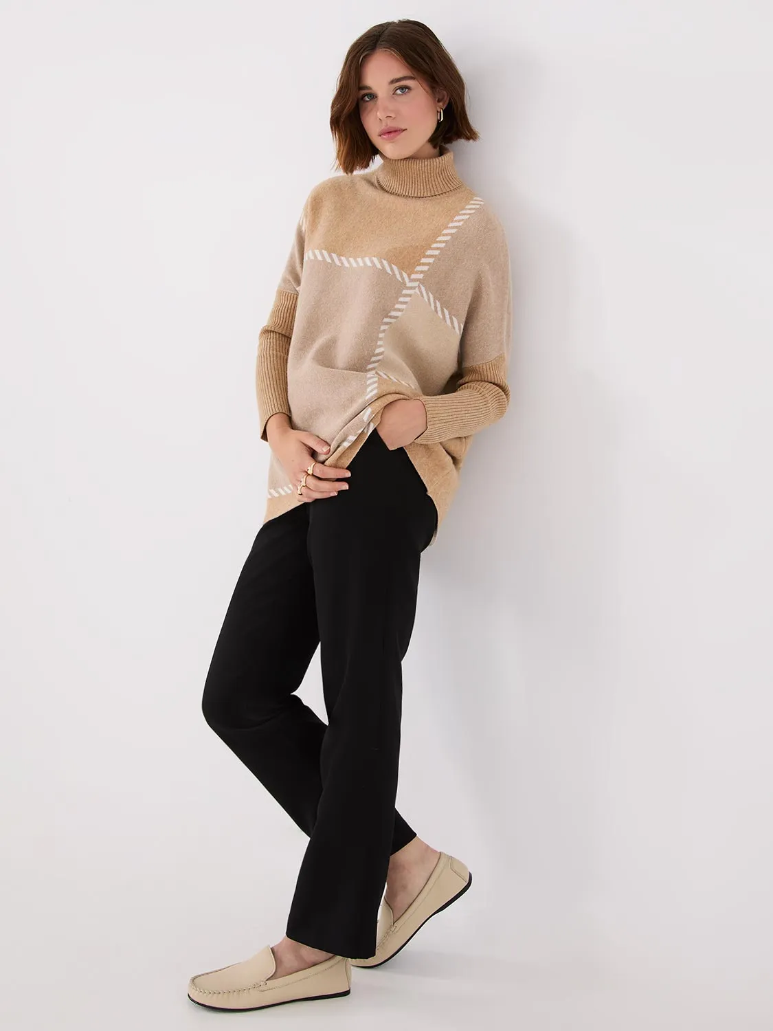 Plaid Turtleneck Poncho sold by Suzy Shier product image thumbnail 3