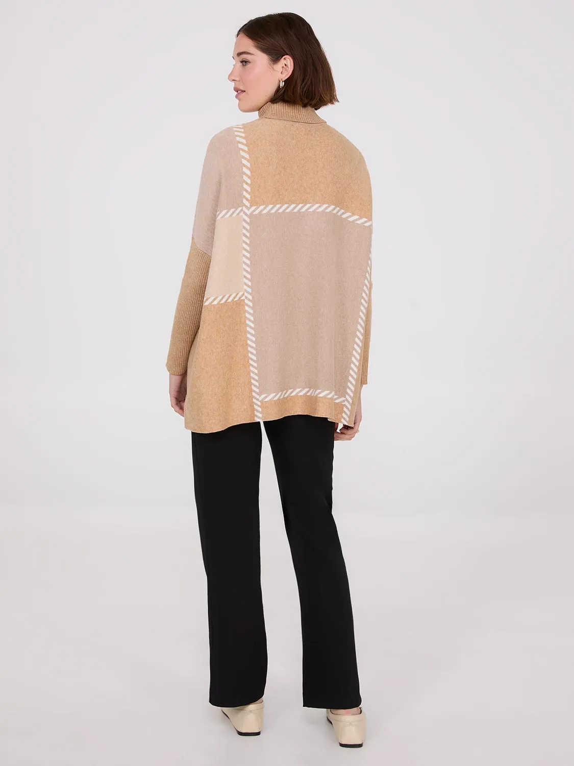 Plaid Turtleneck Poncho sold by Suzy Shier product image thumbnail 4