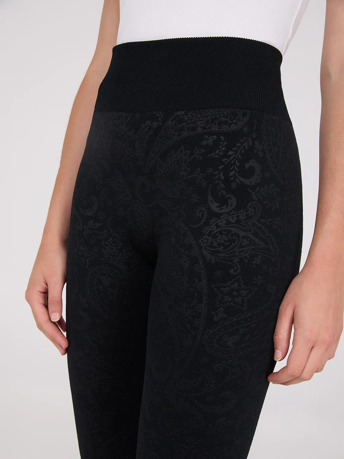 Embossed Paisley Print Fleece Lined Leggings sold by Suzy Shier product image thumbnail 2