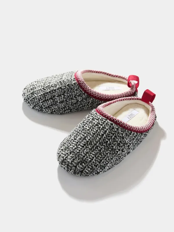 Marled Grey Slippers sold by Suzy Shier