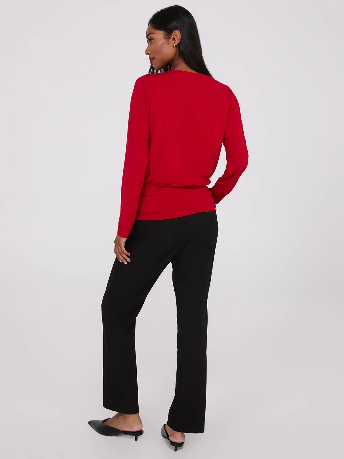 Long Sleeve Top With Metal Bar Detail sold by Suzy Shier product image thumbnail 4