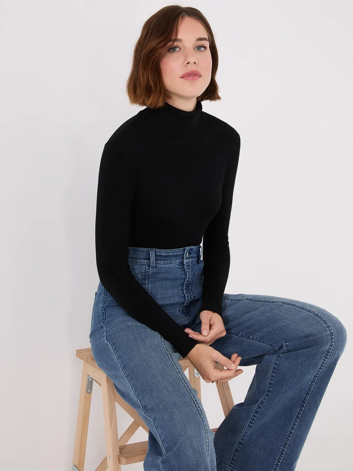 Knit Jersey Turtleneck Sweater sold by Suzy Shier product image thumbnail 2