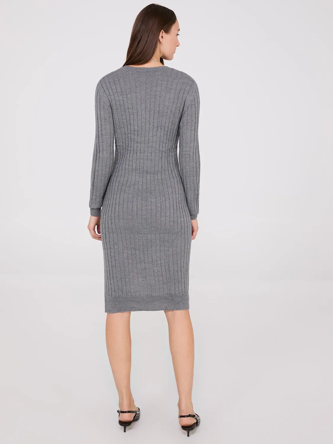 Cable Knit Sweater Dress sold by Suzy Shier product image thumbnail 4