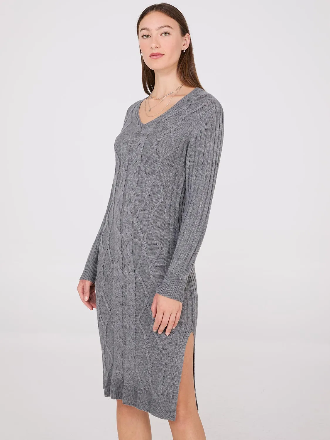 Cable Knit Sweater Dress sold by Suzy Shier