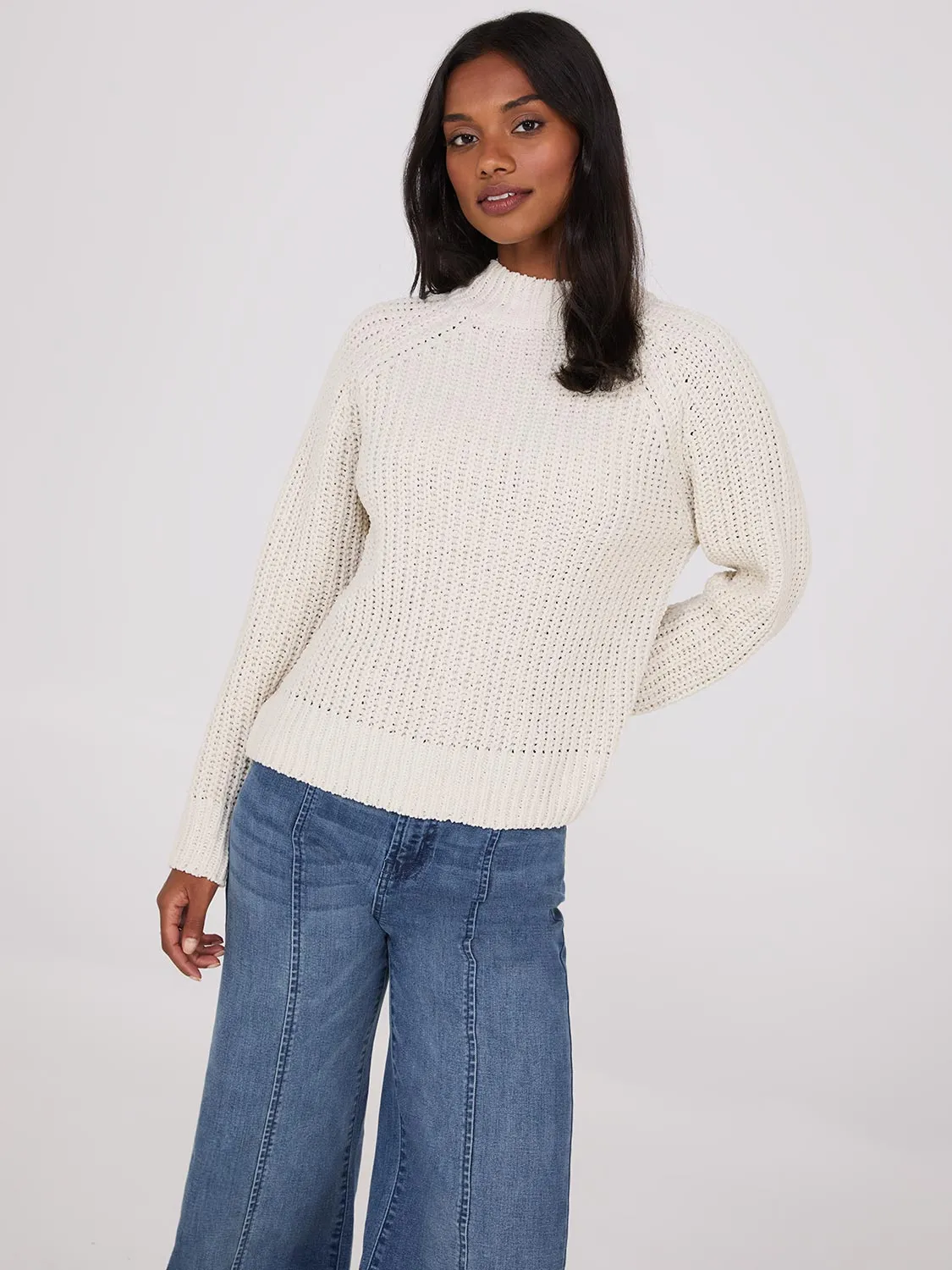 Mock Neck Shaker Stitch Chenille Sweater sold by Suzy Shier product image thumbnail 5