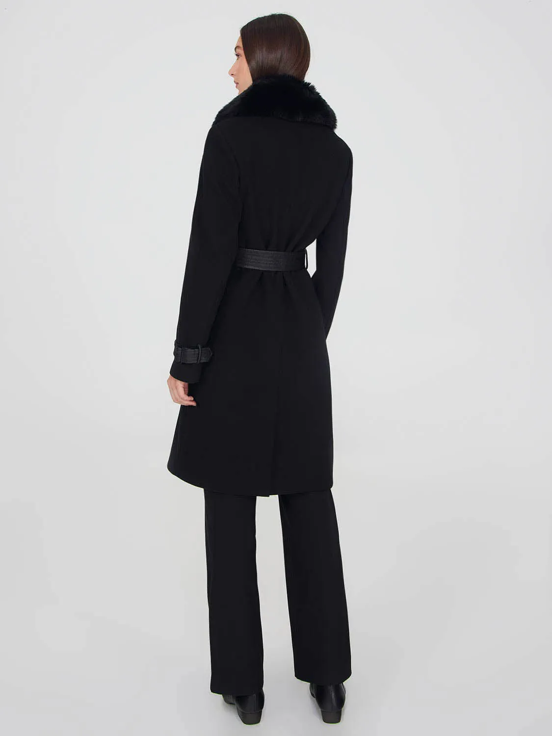 Removable Faux Fur Collar Wrap Coat sold by Suzy Shier product image thumbnail 4