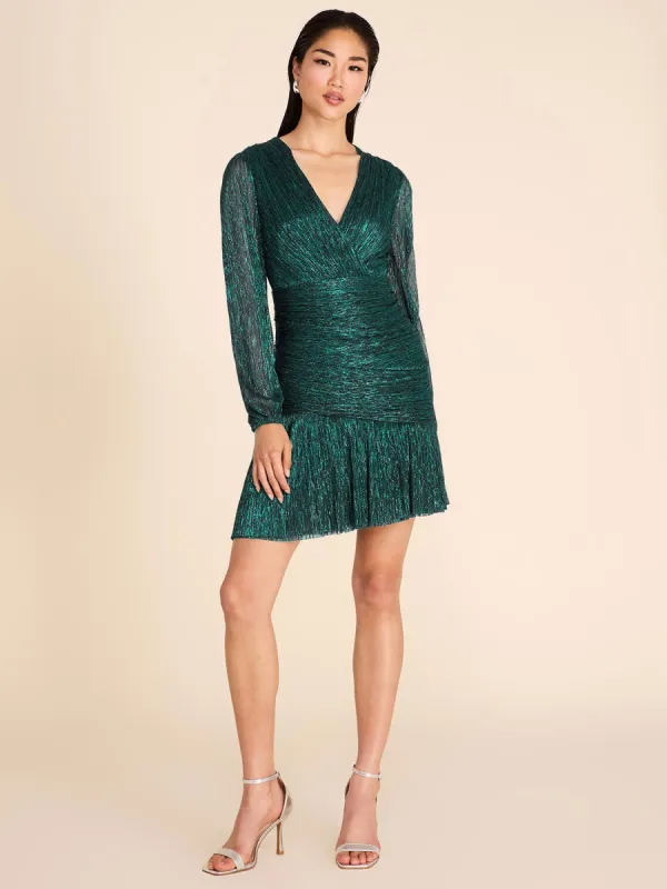 Mini Metallic Dress With Ruffle Hem sold by Suzy Shier