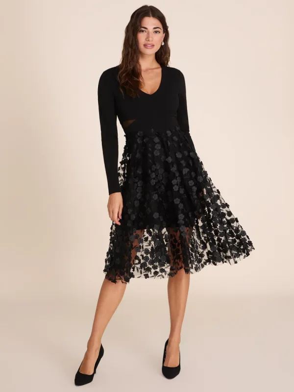 Fit & Flare Floral Appliqué Dress sold by Suzy Shier