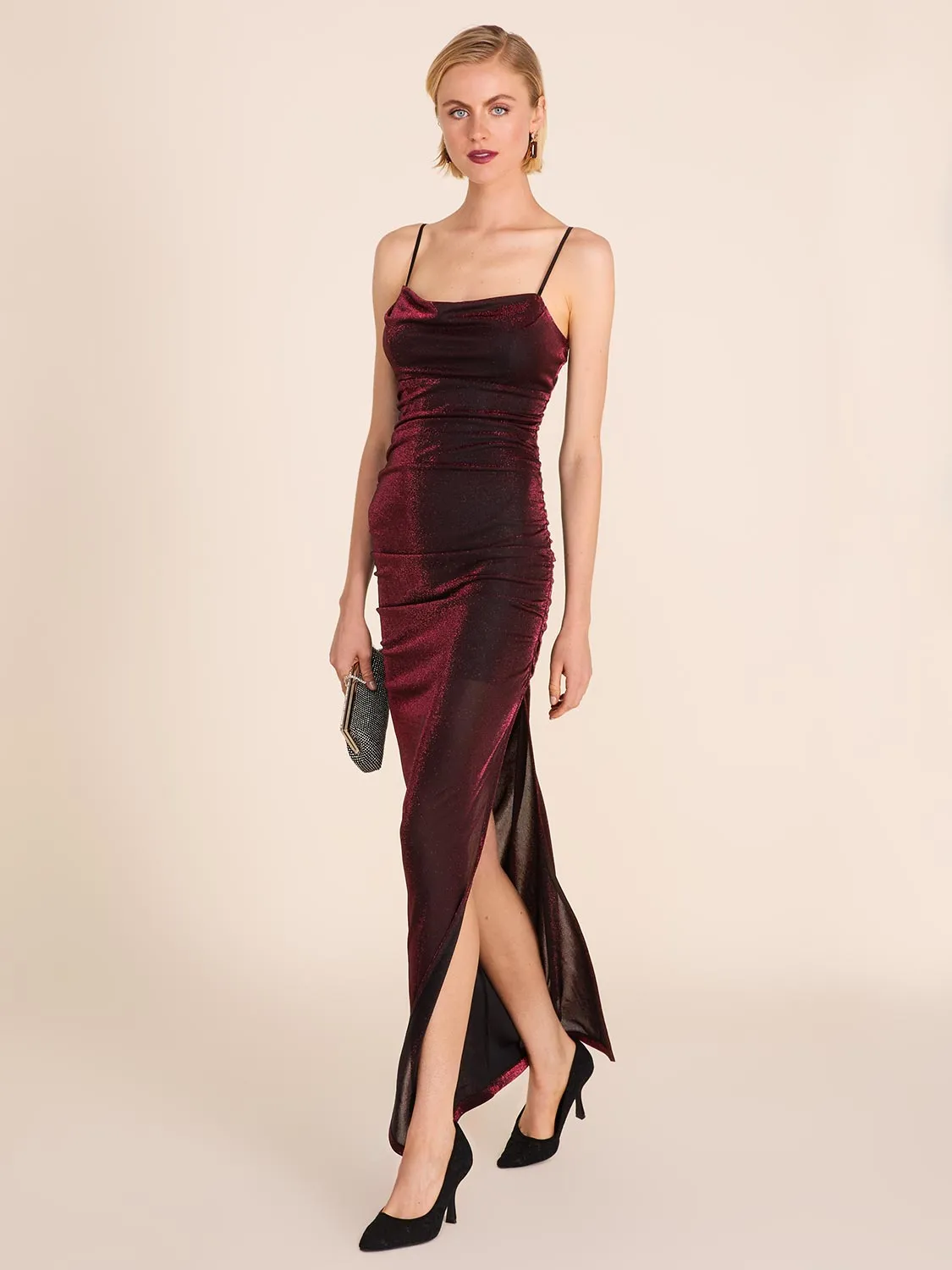 Metallic Cowl Neck Gown sold by Suzy Shier product image thumbnail 2