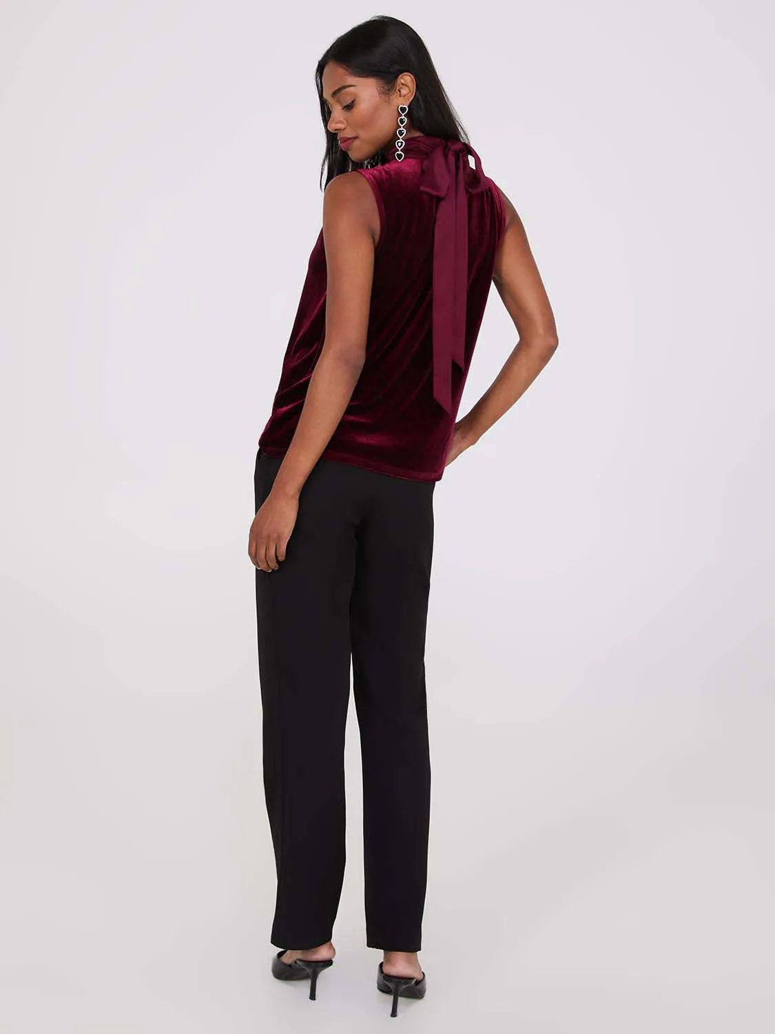 Sleeveless Mock Neck Velvet Top sold by Suzy Shier product image thumbnail 4
