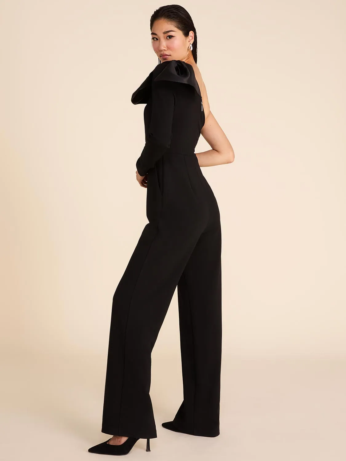 One-Shoulder Jumpsuit With Bow sold by Suzy Shier product image thumbnail 4