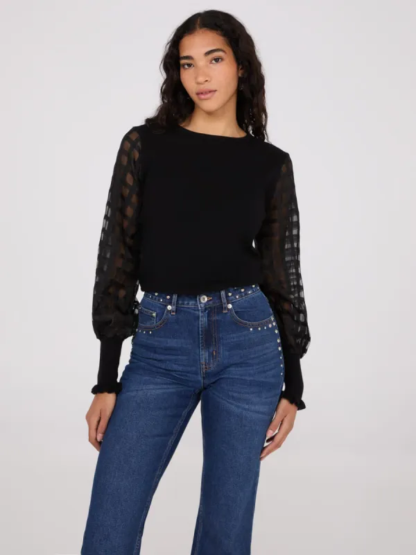 Chiffon Balloon Sleeve Top sold by Suzy Shier