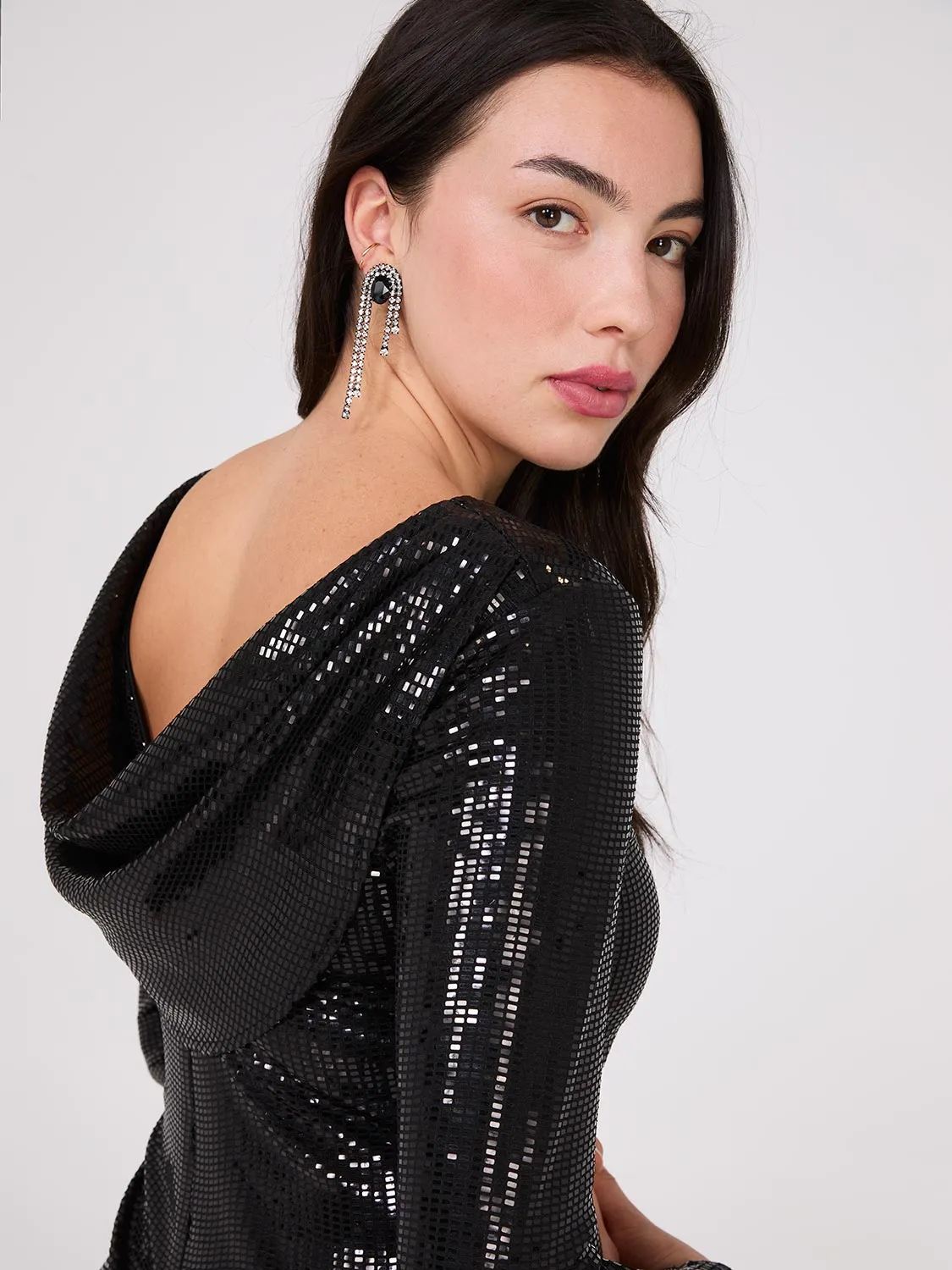 Fitted Sequin Dress sold by Suzy Shier product image thumbnail 2