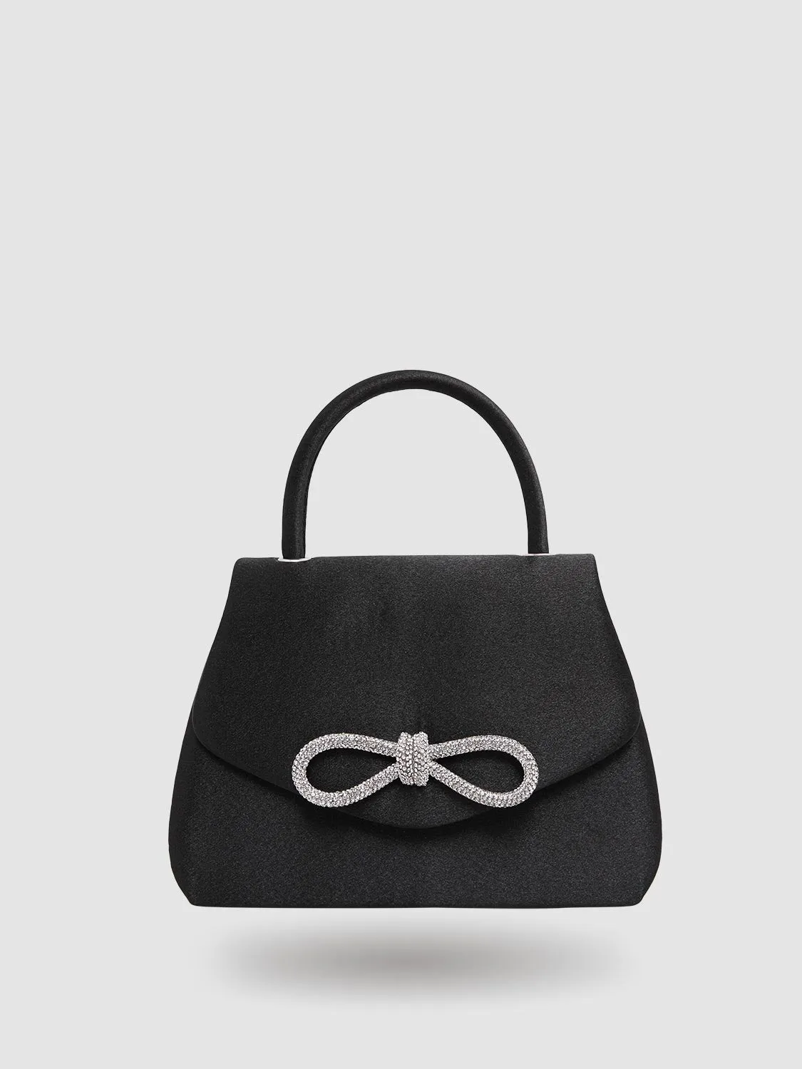 Black Satin Handbag With Bow sold by Suzy Shier
