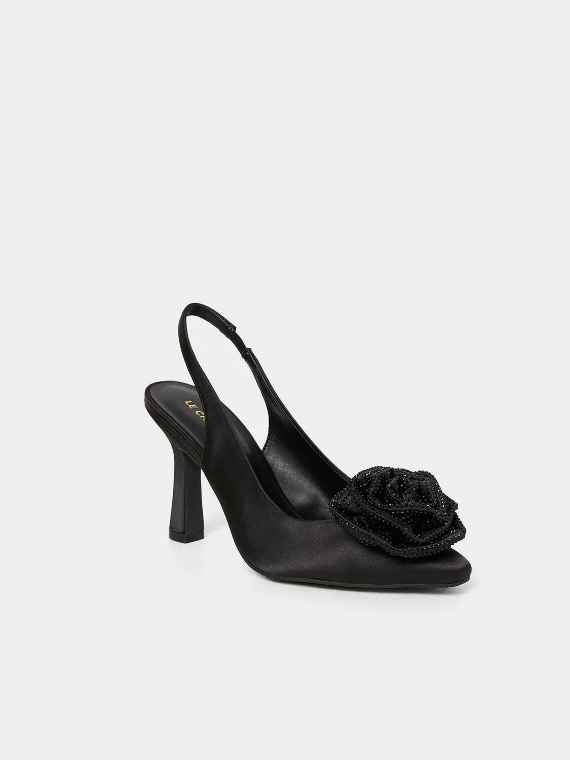 Satin Slingback Pump With Jewelled Rose sold by Suzy Shier product image thumbnail 2