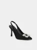 Suede Slingback Pump With Jewelled Buckle sold by Suzy Shier