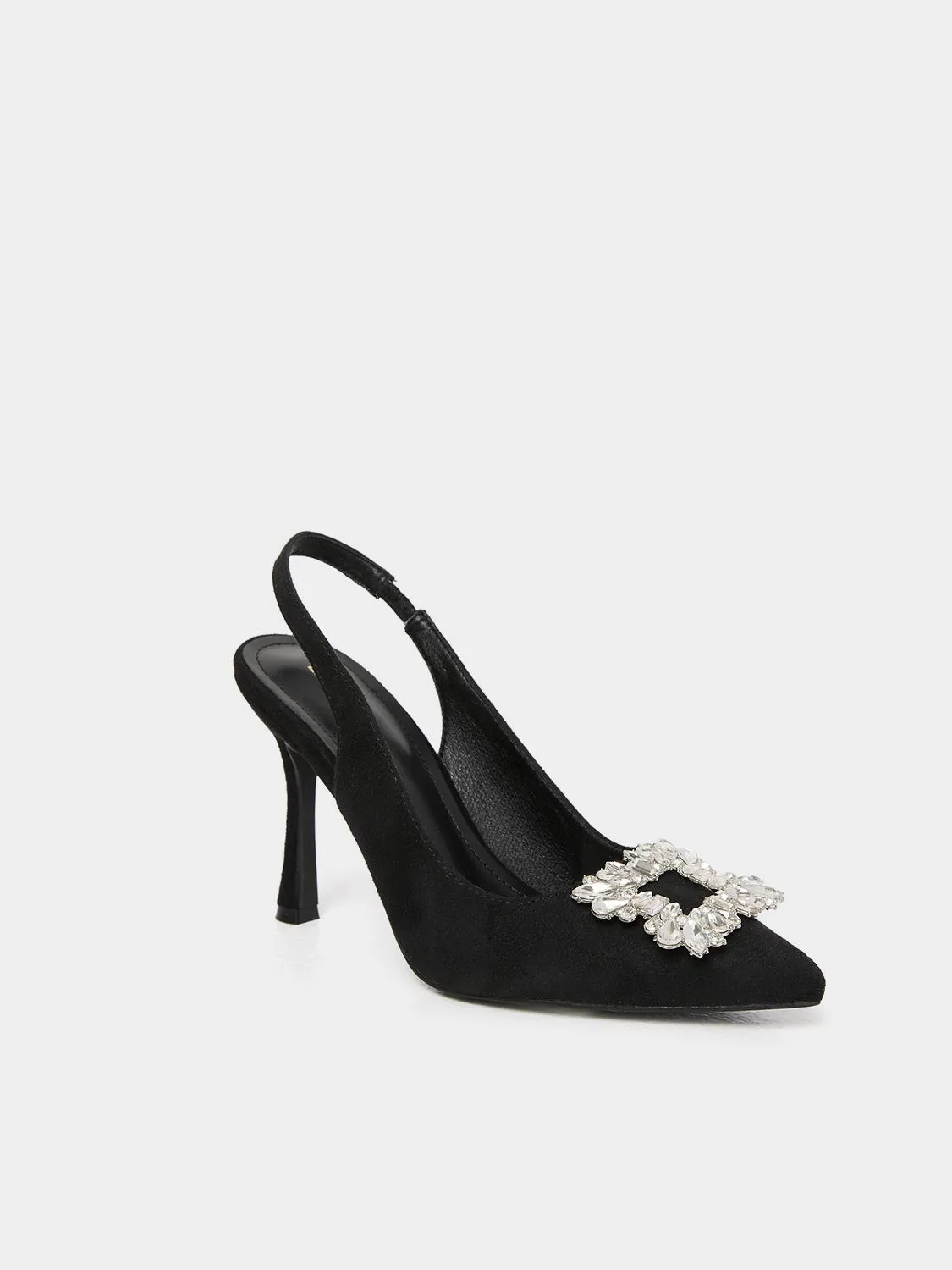 Suede Slingback Pump With Jewelled Buckle sold by Suzy Shier product image thumbnail 2