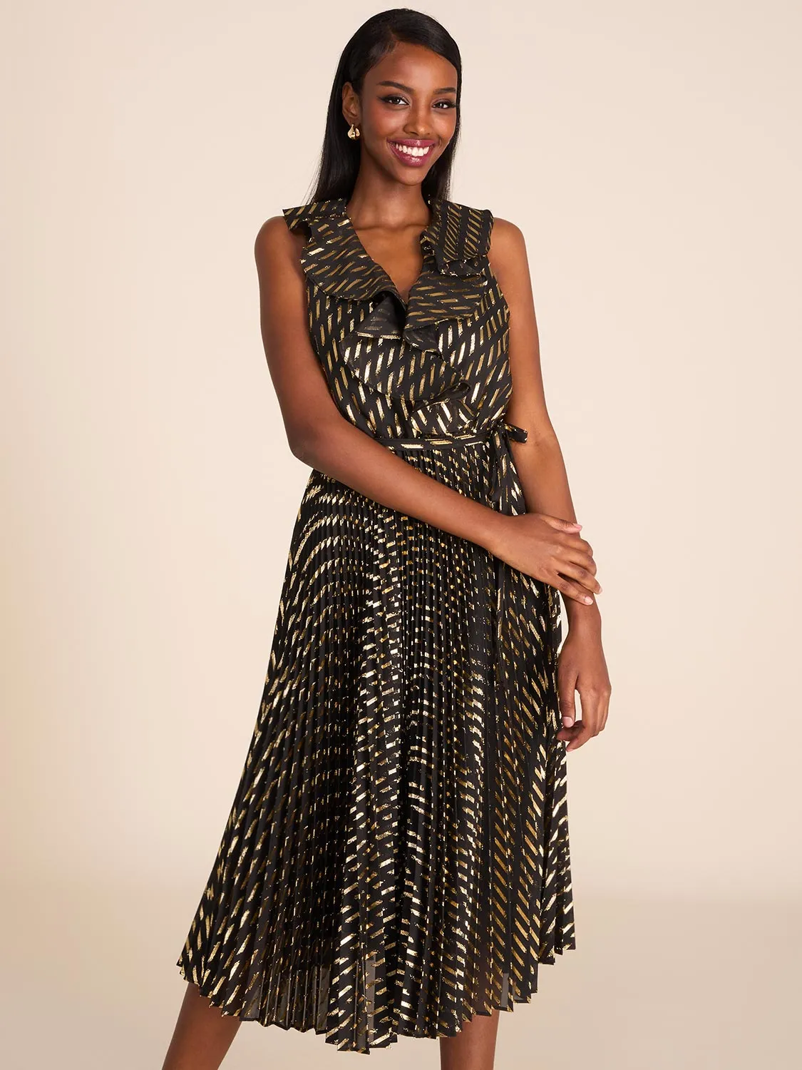 Chiffon Fit & Flare Midi Dress sold by Suzy Shier product image thumbnail 3