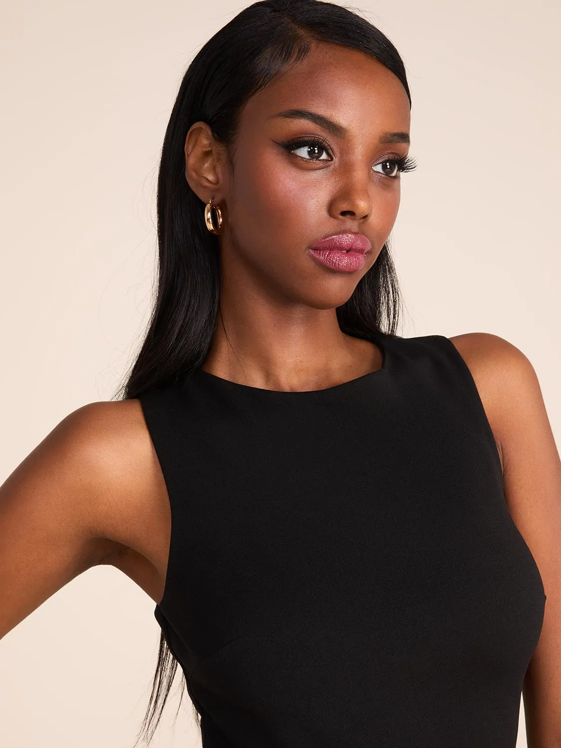 Black Mini Dress With Feather Hem sold by Suzy Shier product image thumbnail 4