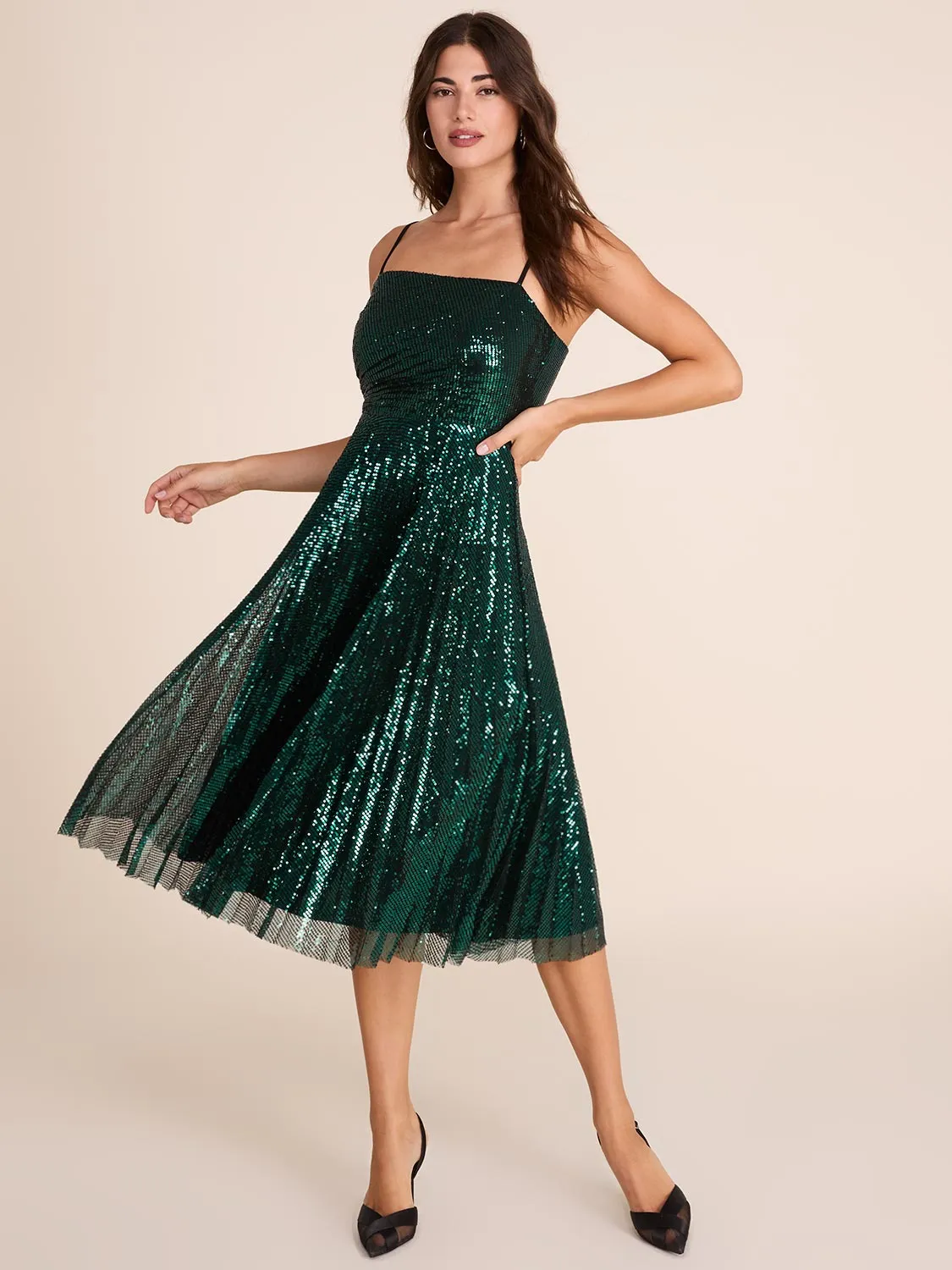 Sequin Fit & Flare Midi Dress sold by Suzy Shier